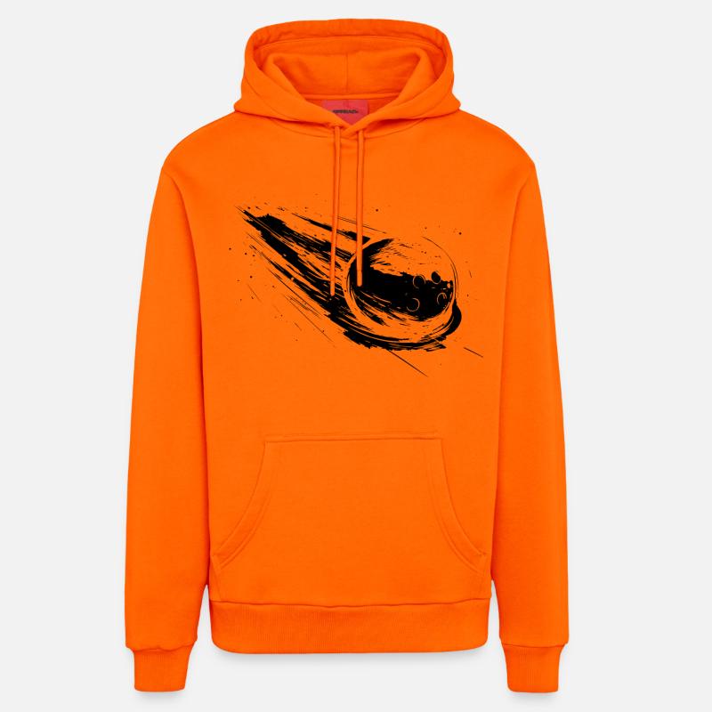 Boule de bowling - Sweat à capuche bio décontracté fabriqué en UE - SUNSET ORANGE