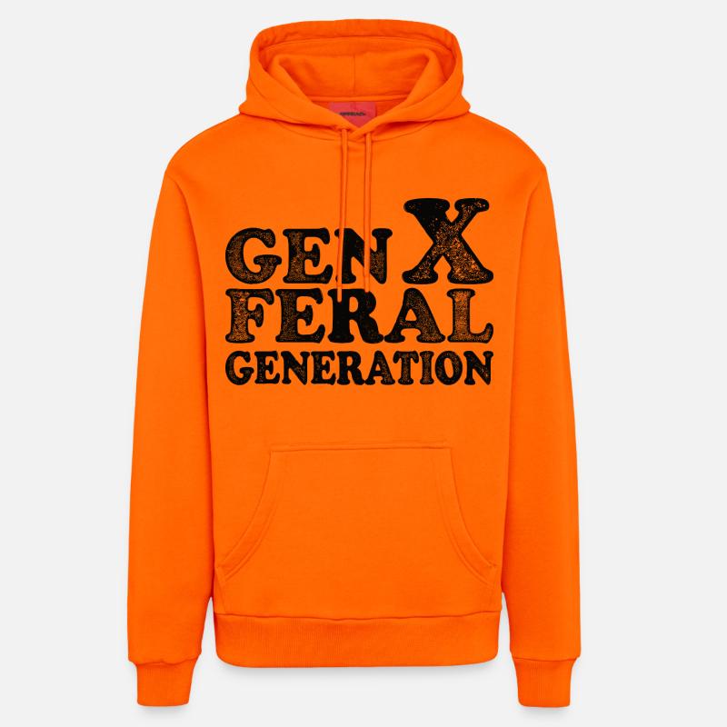 Génération Féroce Vintage Génération X - Sweat à capuche bio décontracté fabriqué en UE - SUNSET ORANGE