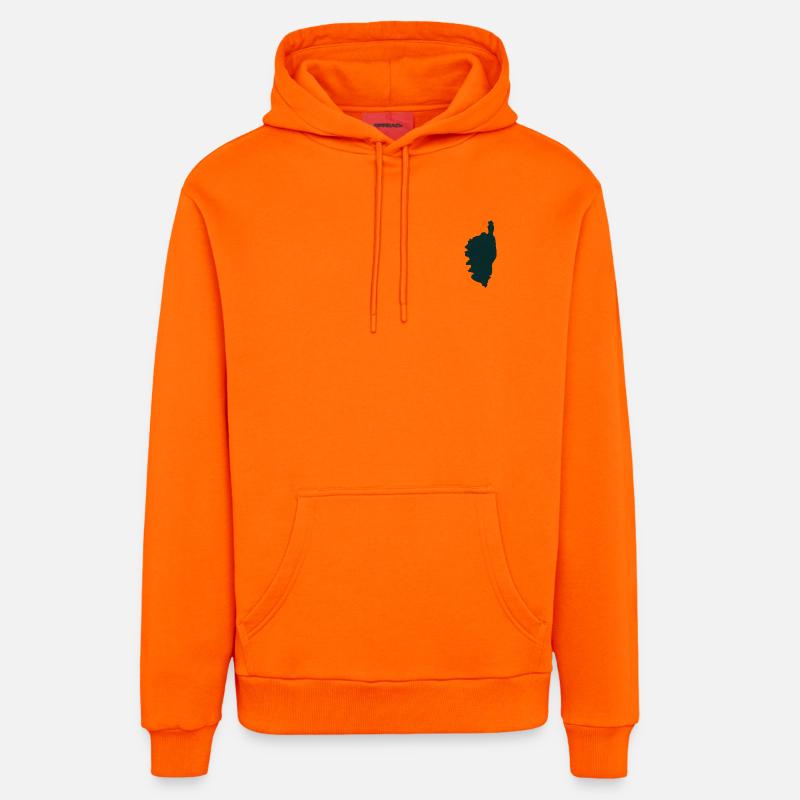 a Corsica - Sweat à capuche bio décontracté fabriqué en UE - SUNSET ORANGE