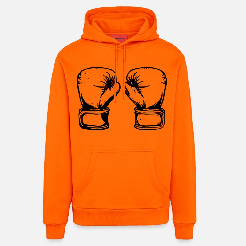 Dessin de gants de boxe - Sweat à capuche bio décontracté fabriqué en UE - SUNSET ORANGE