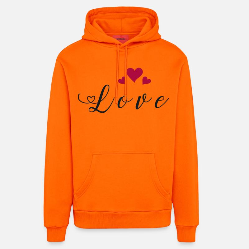 Amour Cœur Passion Sentiments Déclaration Amoureux - Sweat à capuche bio décontracté fabriqué en UE - SUNSET ORANGE