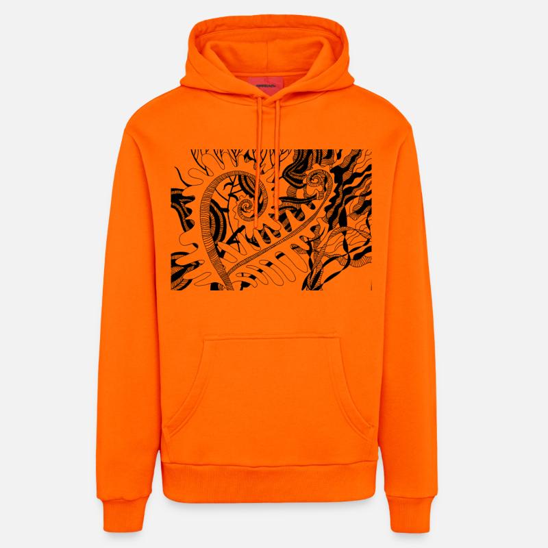 Fougère - Sweat à capuche bio décontracté fabriqué en UE - SUNSET ORANGE