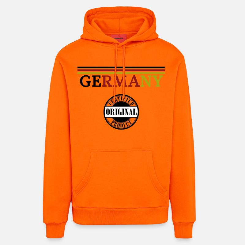 German Pride, drapeau de l’Allemagne - Sweat à capuche bio décontracté fabriqué en UE - SUNSET ORANGE