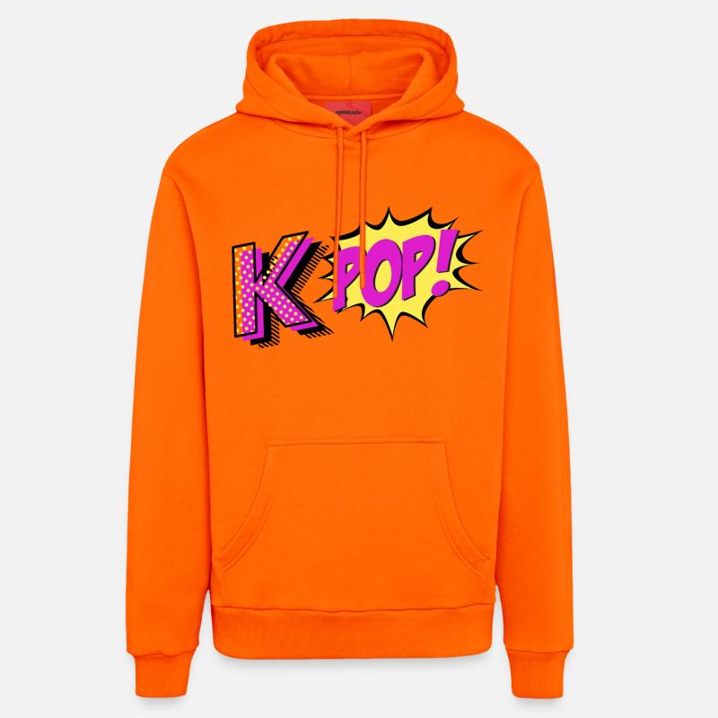 Kpop ! - Sweat à capuche bio décontracté fabriqué en UE - SUNSET ORANGE