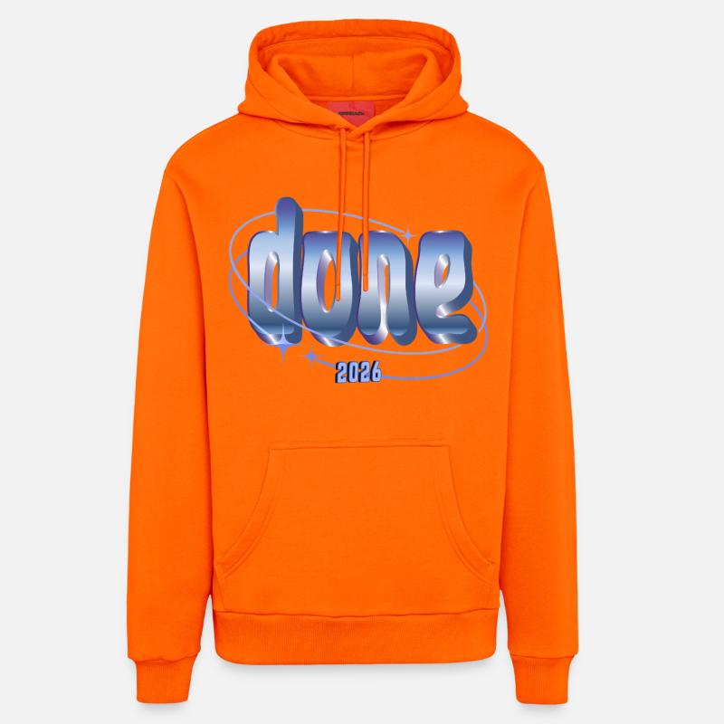 Conception orbitale 2026 réalisée - Sweat à capuche bio décontracté fabriqué en UE - SUNSET ORANGE