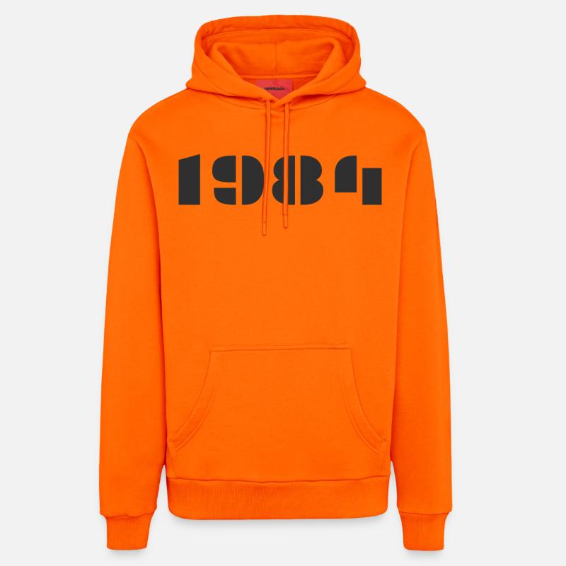 1984 - Sweat à capuche bio décontracté fabriqué en UE - SUNSET ORANGE