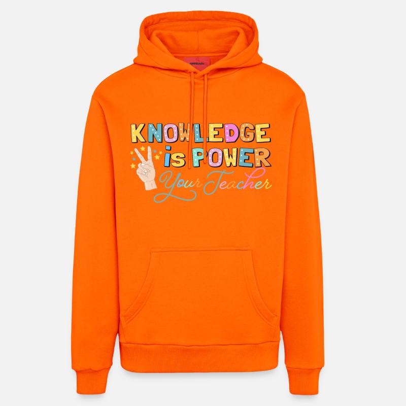 Enseignant - Sweat à capuche bio décontracté fabriqué en UE - SUNSET ORANGE