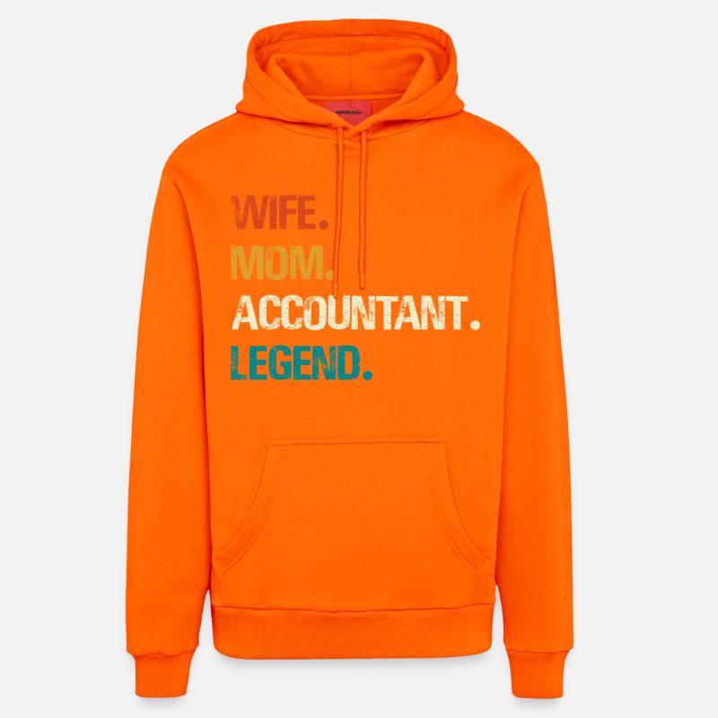 Épouse Mère Comptable Légende - Sweat à capuche bio décontracté fabriqué en UE - SUNSET ORANGE