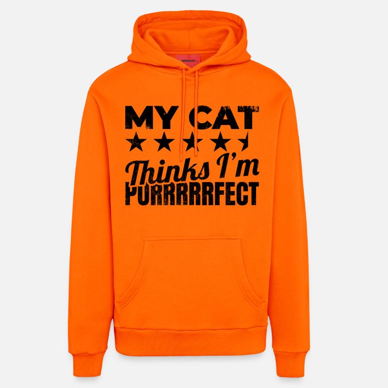 Blague de propriétaire de chat - Sweat à capuche bio décontracté fabriqué en UE - SUNSET ORANGE