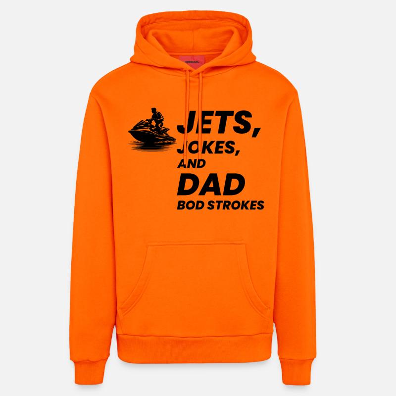 Drôle Jet Ski Dad Bod Été - Sweat à capuche bio décontracté fabriqué en UE - SUNSET ORANGE