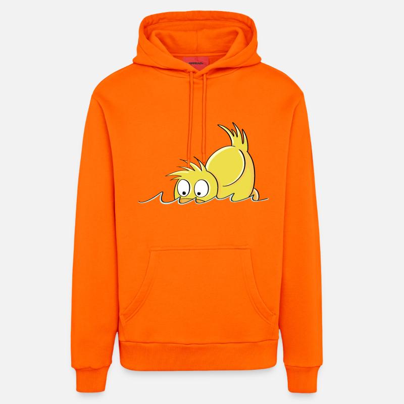 Duck Duck - Bande dessinée de canard - Sweat à capuche bio décontracté fabriqué en UE - SUNSET ORANGE