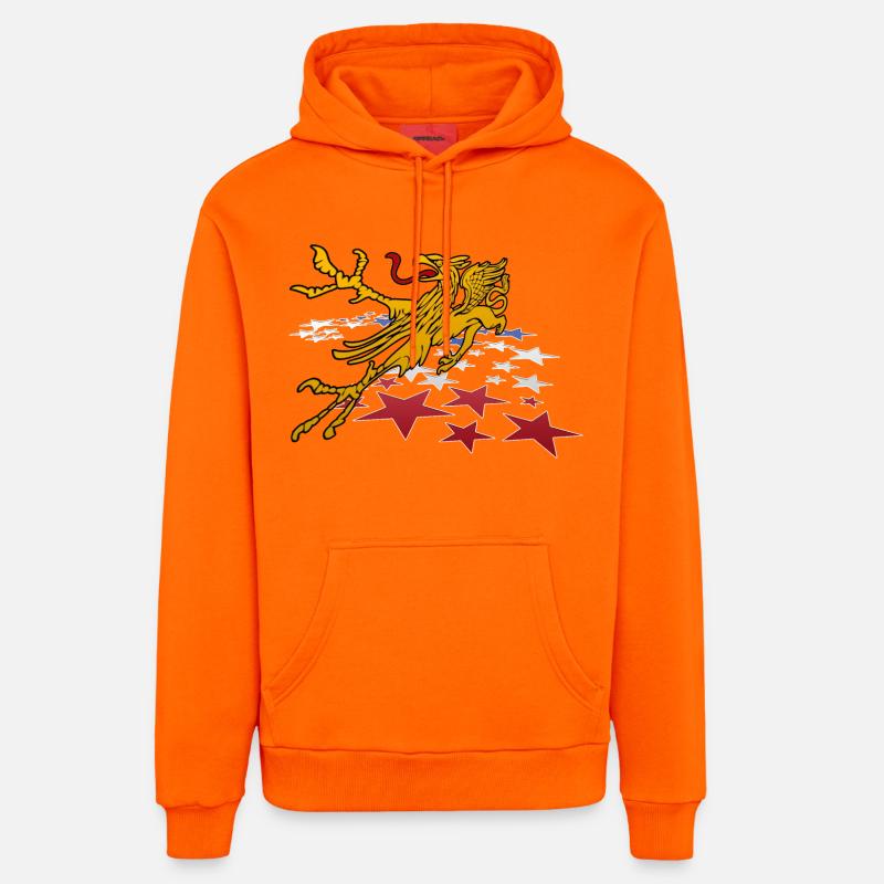 Rostocker Greif 3D - Sweat à capuche bio décontracté fabriqué en UE - SUNSET ORANGE