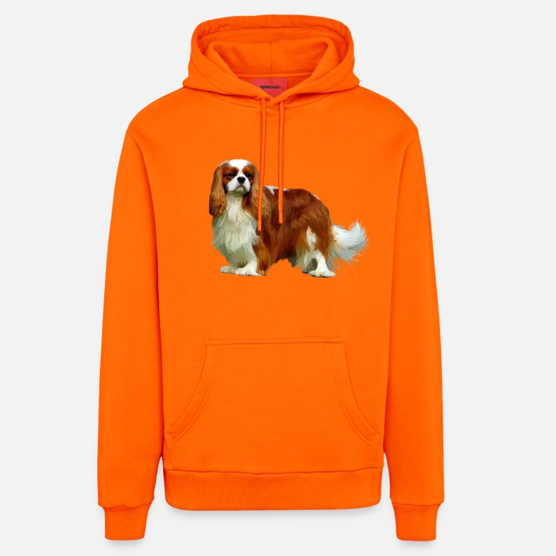 Cavalier King Charles Spaniel - Sweat à capuche bio décontracté fabriqué en UE - SUNSET ORANGE