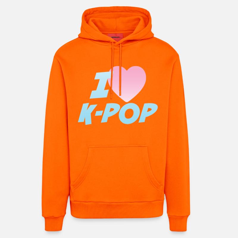 J’adore la K-pop - Sweat à capuche bio décontracté fabriqué en UE - SUNSET ORANGE
