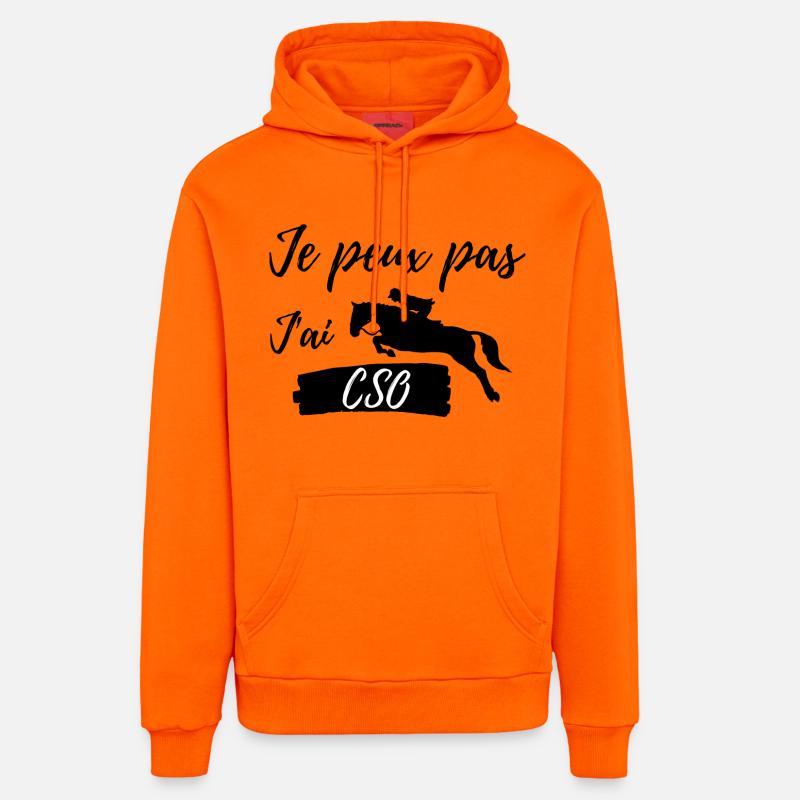 Je Peux pas J'ai CSO (cheval) - Sweat à capuche bio décontracté fabriqué en UE - SUNSET ORANGE