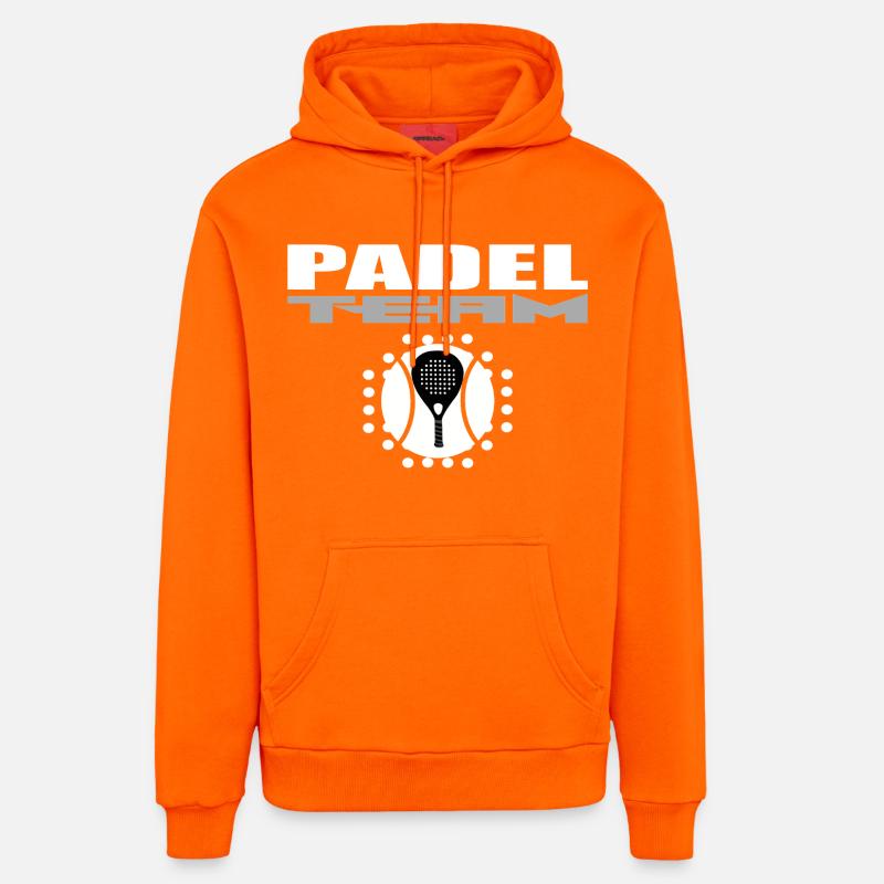 Padelschläger-Design mit modernem Stil - Organic Relaxed Hoodie Made in EU - SUNSET ORANGE