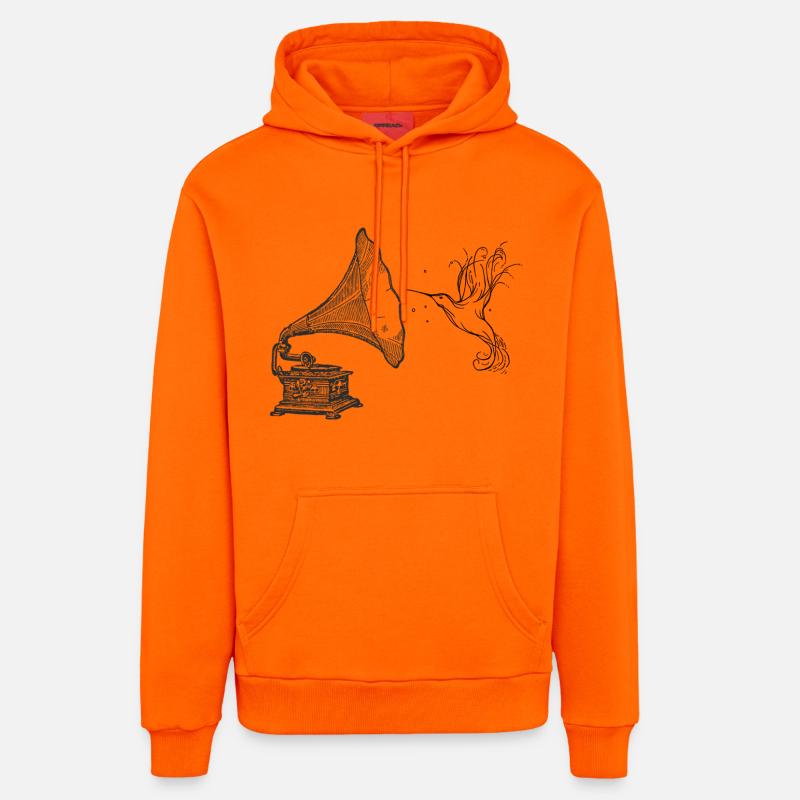 phonola et colibri - Sweat à capuche bio décontracté fabriqué en UE - SUNSET ORANGE