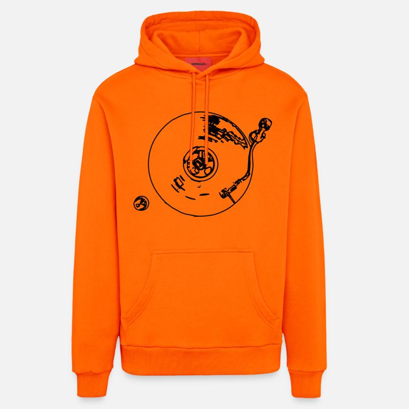 Électrophone - Sweat à capuche bio décontracté fabriqué en UE - SUNSET ORANGE