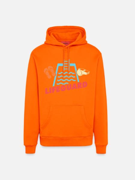 Lifeguards Love Lifeguard Swimmers - Organic Relaxed Hoodie Made in EU - SUNSET ORANGE
