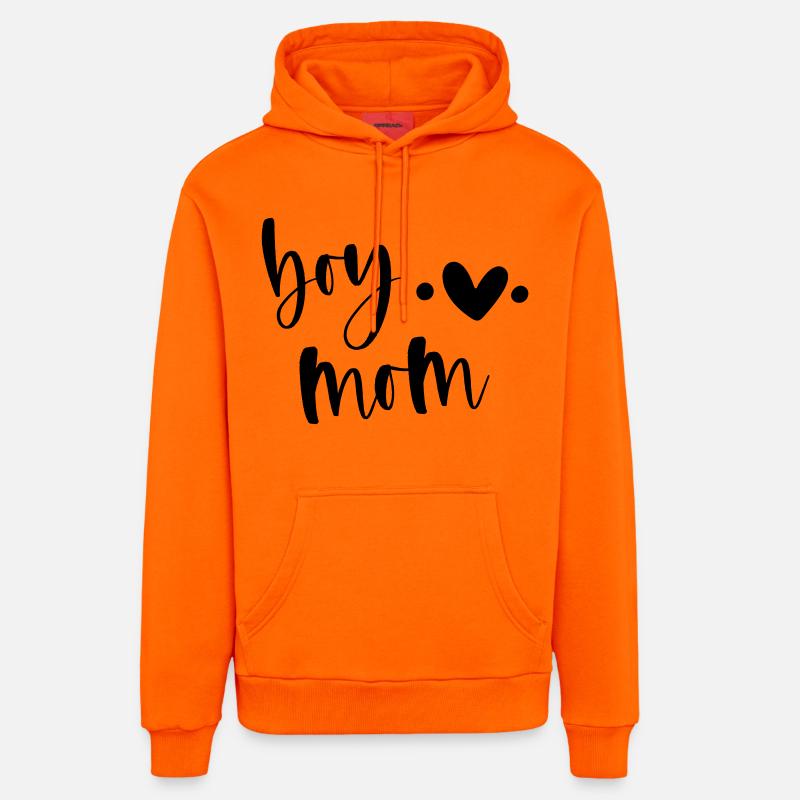 garçon maman | Maman | meilleure maman | Cadeau - Sweat à capuche bio décontracté fabriqué en UE - SUNSET ORANGE