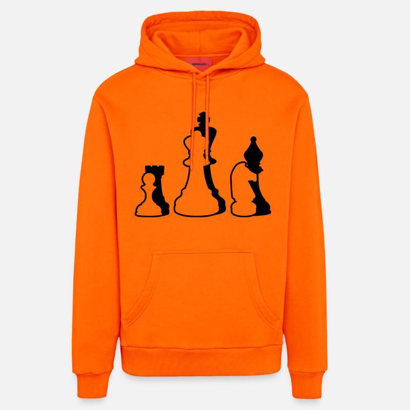 Échecs - Sweat à capuche bio décontracté fabriqué en UE - SUNSET ORANGE
