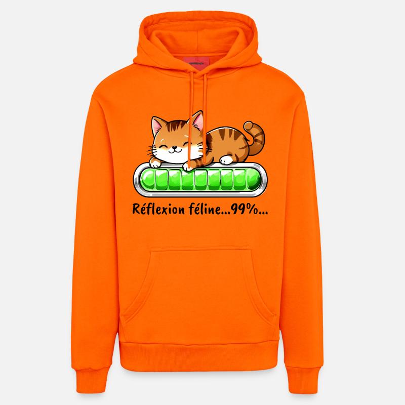 Réflexion Féline à 99% - Chat Mignon - Sweat à capuche bio décontracté fabriqué en UE - SUNSET ORANGE