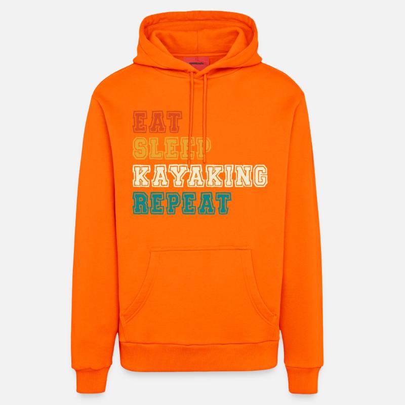 Manger dormir Kayak Répéter - Sweat à capuche bio décontracté fabriqué en UE - SUNSET ORANGE