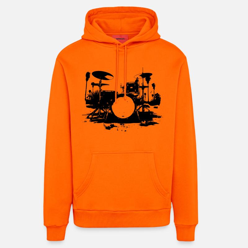 Percussion - Sweat à capuche bio décontracté fabriqué en UE - SUNSET ORANGE