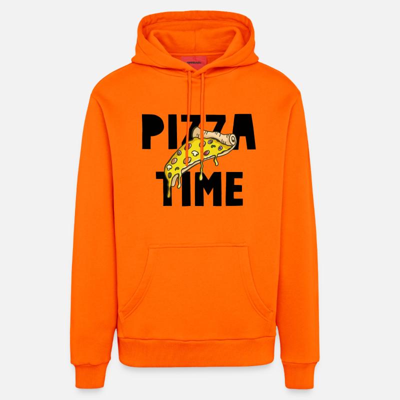 Pizza Time - Sweat à capuche bio décontracté fabriqué en UE - SUNSET ORANGE