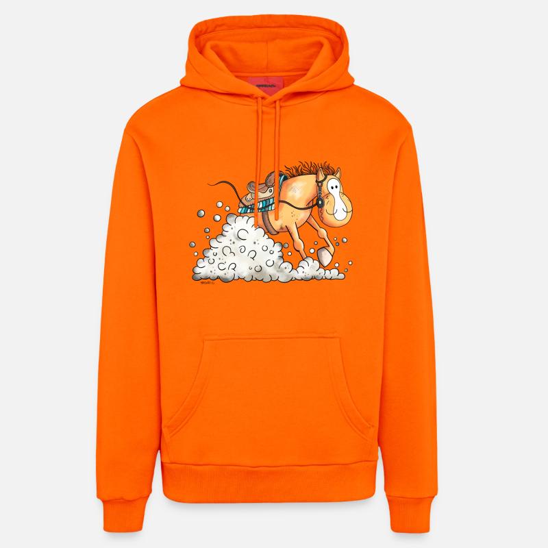 Sliding stop - Sweat à capuche bio décontracté fabriqué en UE - SUNSET ORANGE