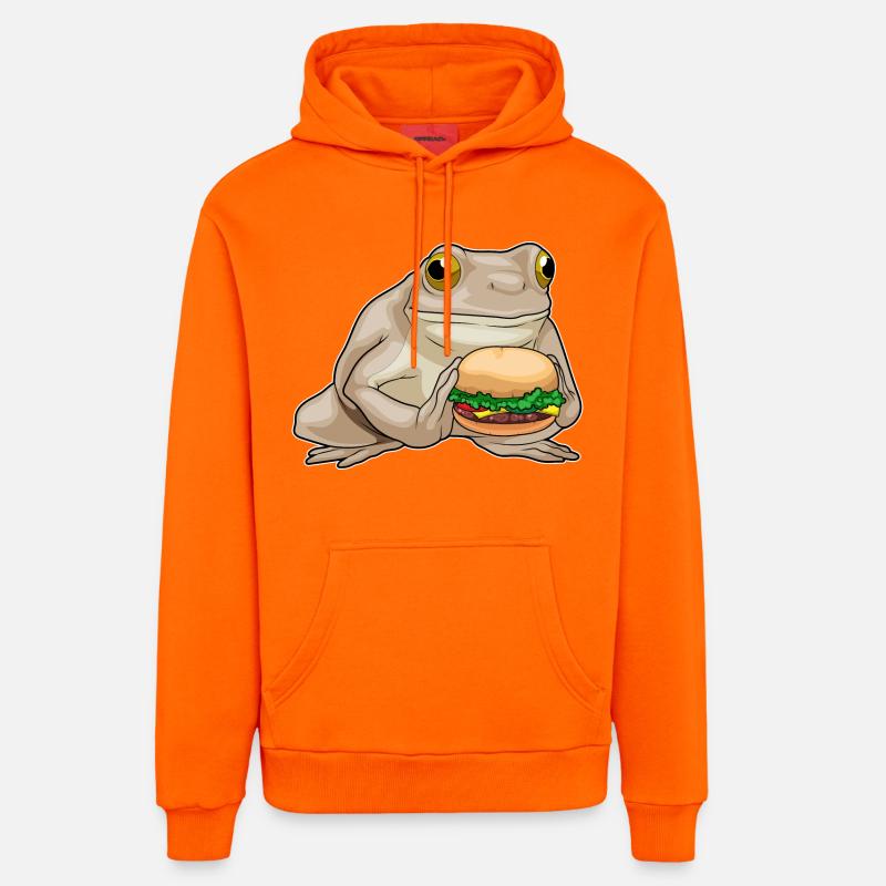 Burger de grenouille - Sweat à capuche bio décontracté fabriqué en UE - SUNSET ORANGE