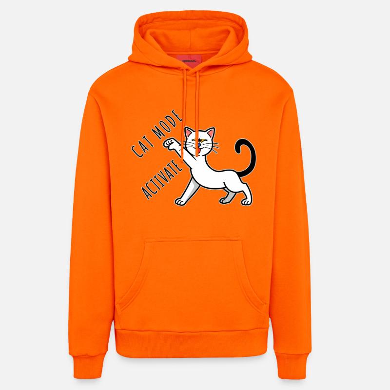 Activation du mode chat - Sweat à capuche bio décontracté fabriqué en UE - SUNSET ORANGE