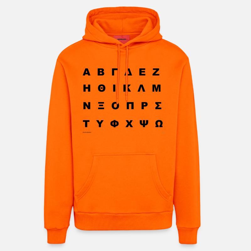 Alphabet grec (noir) - Sweat à capuche bio décontracté fabriqué en UE - SUNSET ORANGE