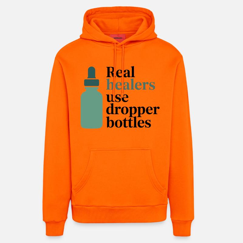 Homéopathie Real Healers Flacons compte-gouttes Profession - Sweat à capuche bio décontracté fabriqué en UE - SUNSET ORANGE
