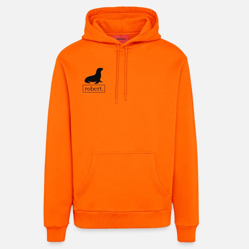 Robert phoque / phoque / Lion de mer - Sweat à capuche bio décontracté fabriqué en UE - SUNSET ORANGE