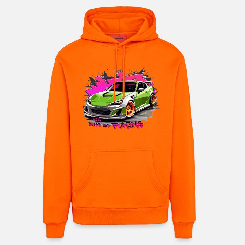 Mon truc, c’est le tuning - Sweat à capuche bio décontracté fabriqué en UE - SUNSET ORANGE