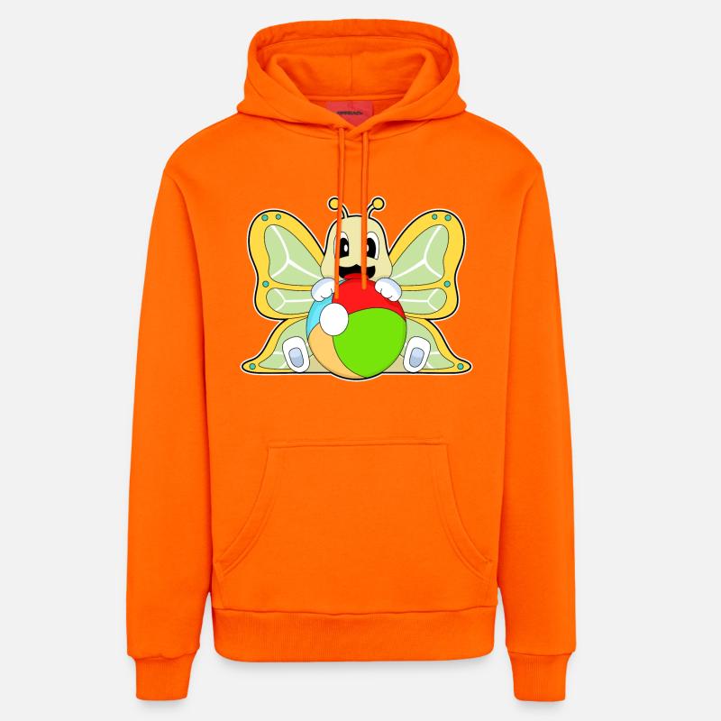 Water-polo papillon - Sweat à capuche bio décontracté fabriqué en UE - SUNSET ORANGE