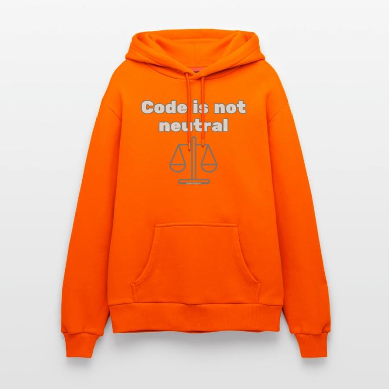 Le code n’st pas neutre Énoncé d’éthique du codeur Sweat à capuche bio décontracté fabriqué en UE
