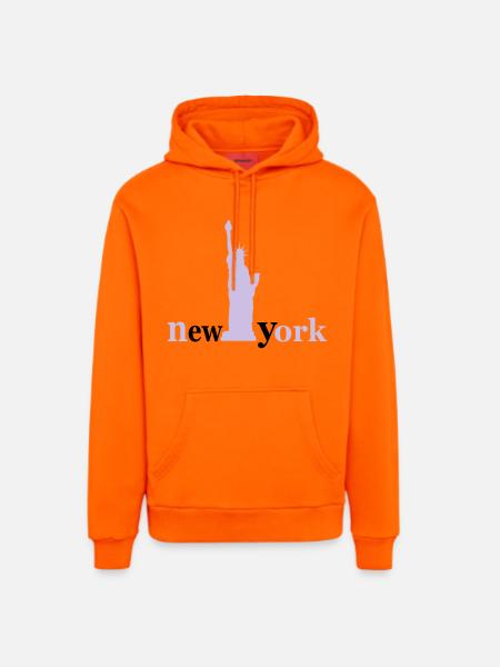 new_york - Organic Relaxed Hoodie Made in EU - SUNSET ORANGE