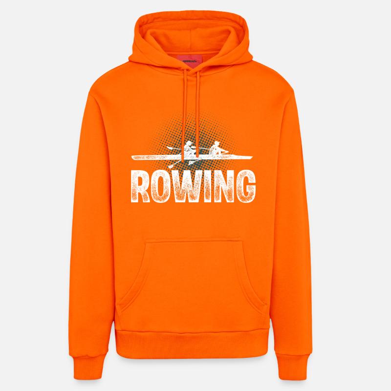 Rameur Rameur Bateau à rames - Sweat à capuche bio décontracté fabriqué en UE - SUNSET ORANGE