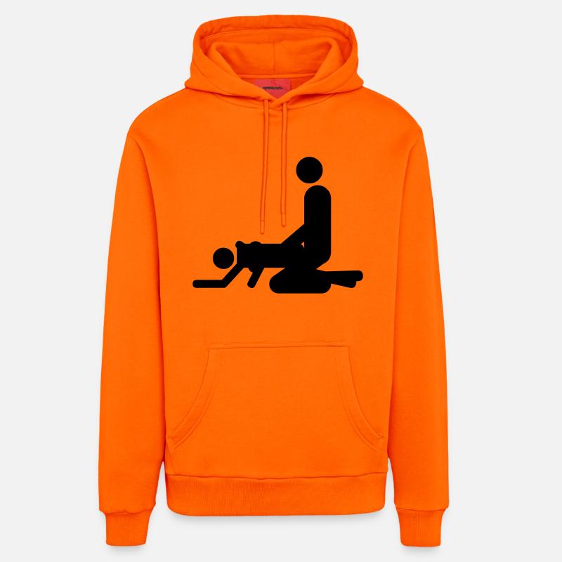 de l'arrière - Sweat à capuche bio décontracté fabriqué en UE - SUNSET ORANGE