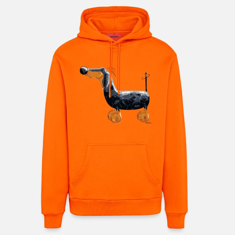 Da steht ein Dackel - Organic Relaxed Hoodie Made in EU - SUNSET ORANGE