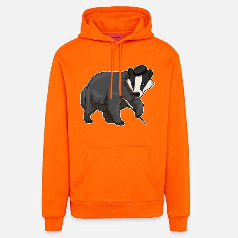Pinceau à peindre Blaireau - Sweat à capuche bio décontracté fabriqué en UE - SUNSET ORANGE