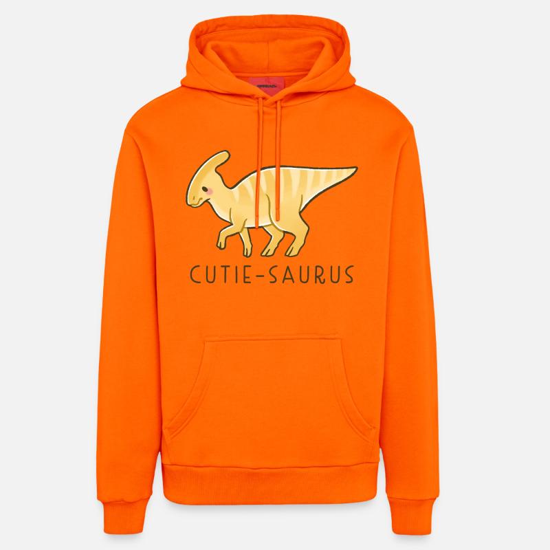 Mignon Dino Cutie-Saurus - Sweat à capuche bio décontracté fabriqué en UE - SUNSET ORANGE