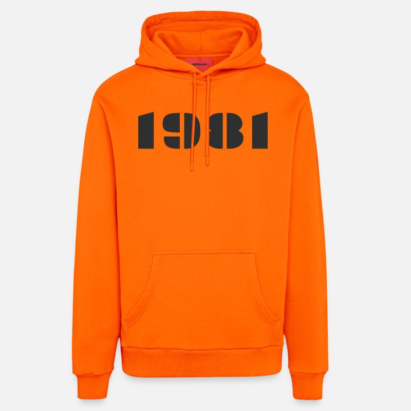 1981 - Sweat à capuche bio décontracté fabriqué en UE - SUNSET ORANGE