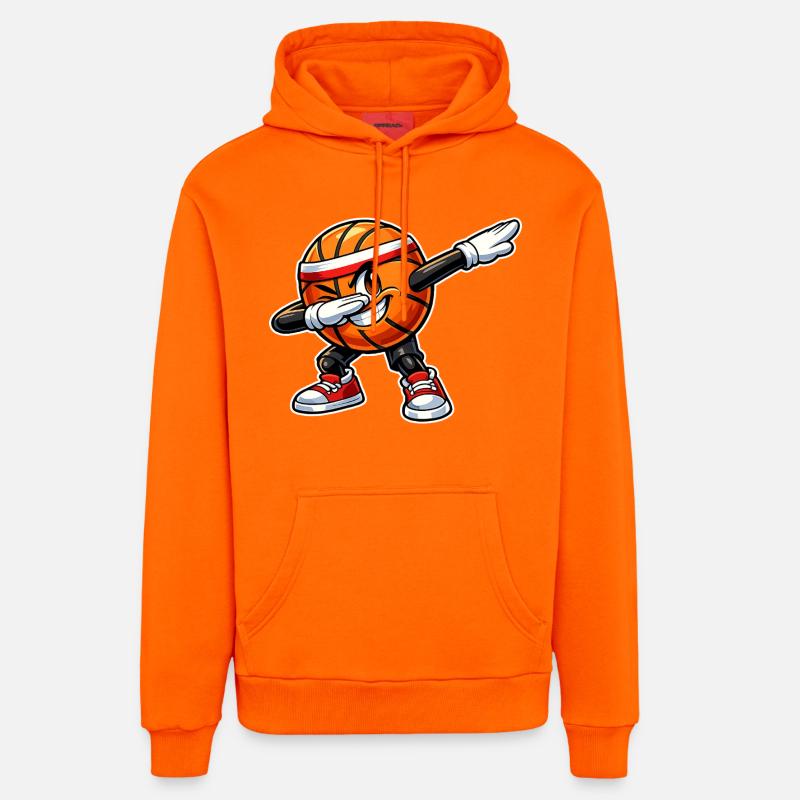 Basket-ball de dabping - Sweat à capuche bio décontracté fabriqué en UE - SUNSET ORANGE