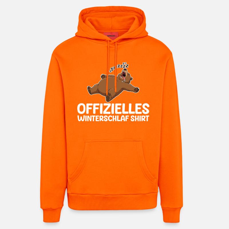 Mode Hibernation Ours Drôle Lève-Tard - Sweat à capuche bio décontracté fabriqué en UE - SUNSET ORANGE