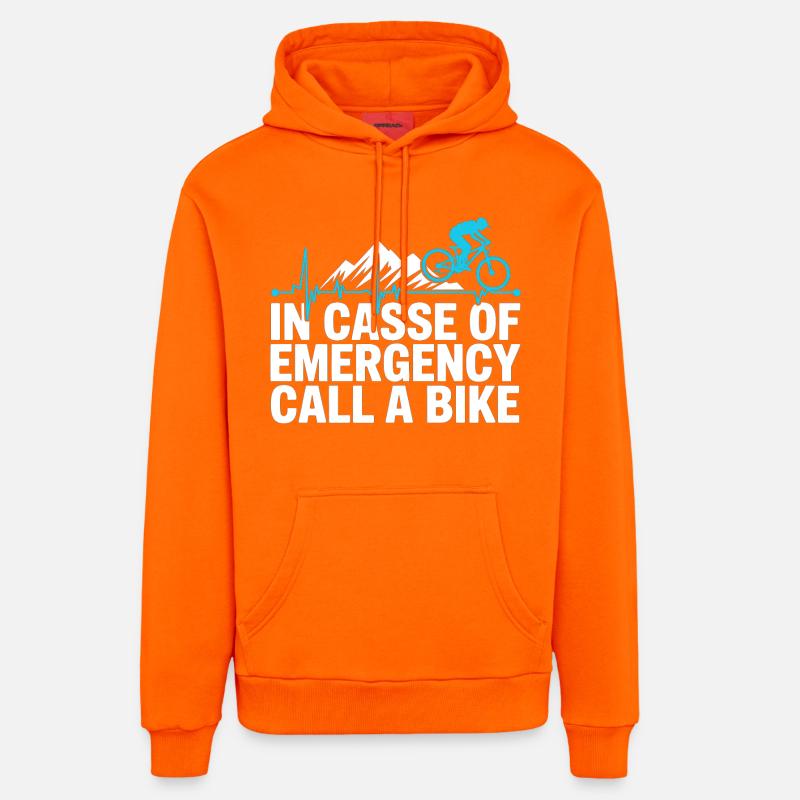 VTT, Descente, Action du cyclisme - Sweat à capuche bio décontracté fabriqué en UE - SUNSET ORANGE