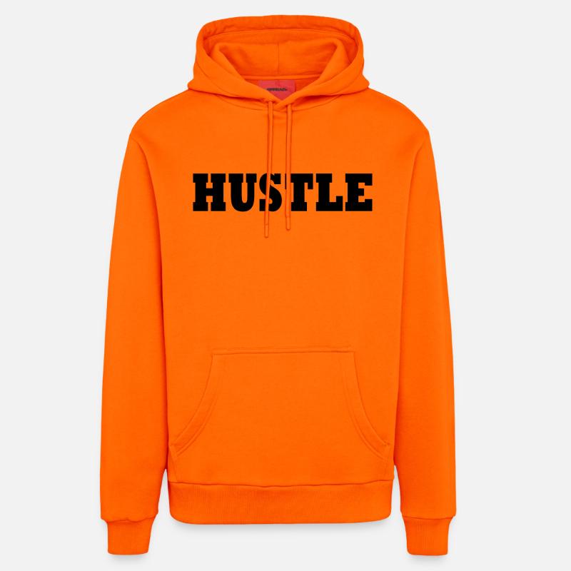 Hustle - Sweat à capuche bio décontracté fabriqué en UE - SUNSET ORANGE