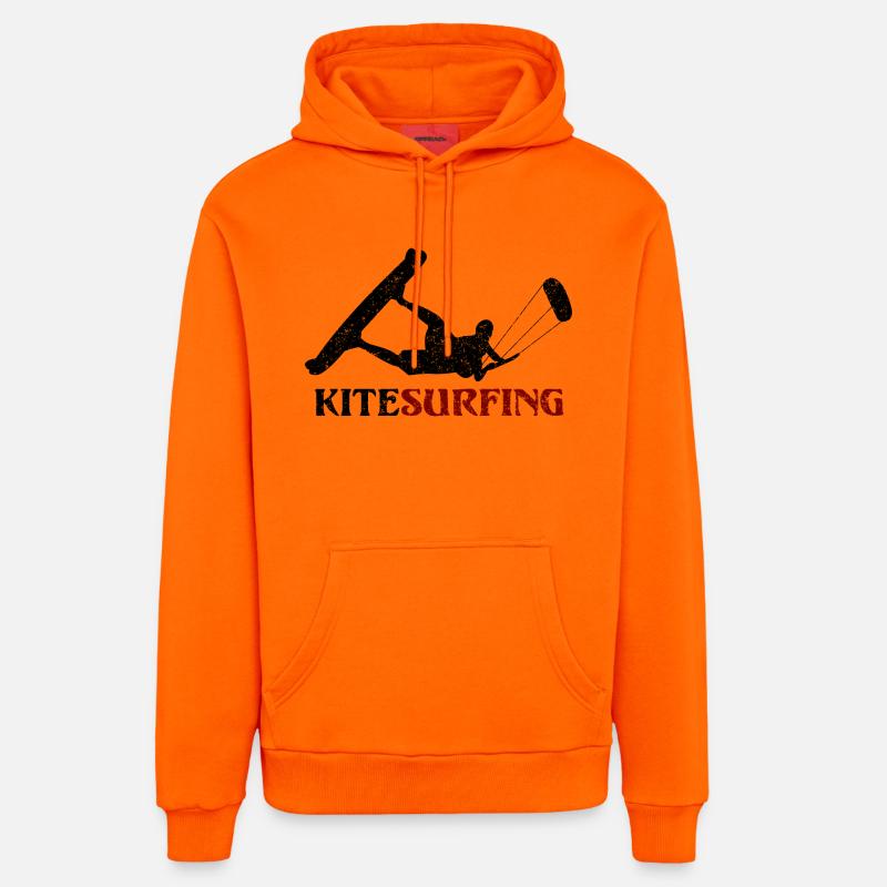 Kitesurf - conception - Sweat à capuche bio décontracté fabriqué en UE - SUNSET ORANGE